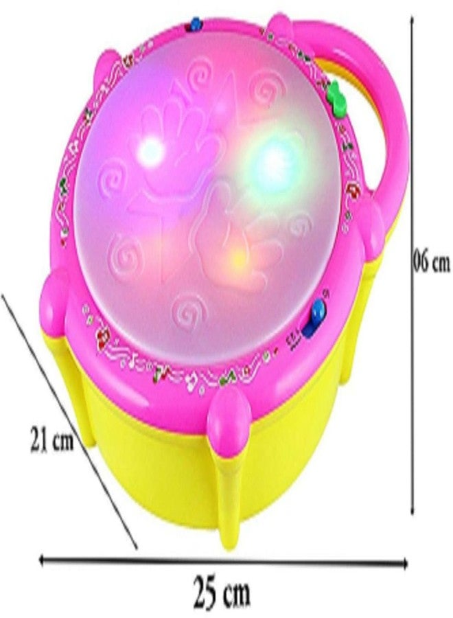 HDA GROUP Musical Sound Toy Flash Drum Set with Music and Lights Electronic Touch Flash Visual 3D Lights with 3 Game Mode & Dynamic Music Toy for Kids 3+ Years and for Return Gift (Yellow) - Image 2